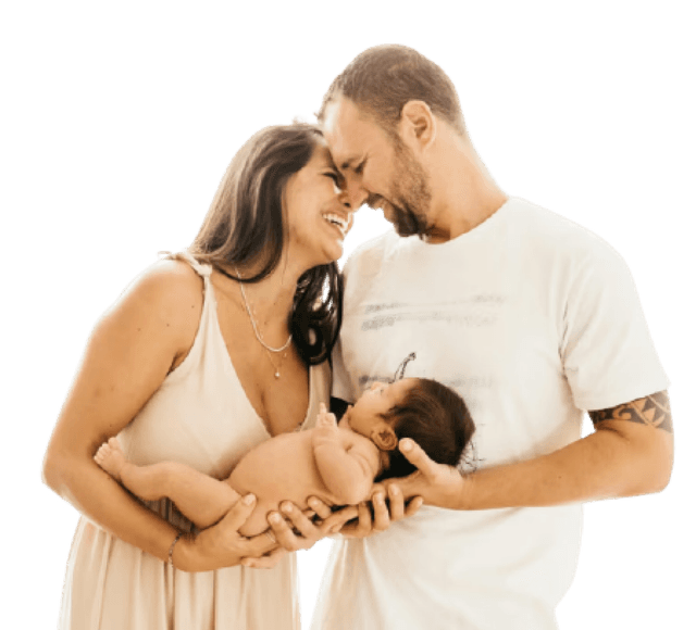 Happy family with baby